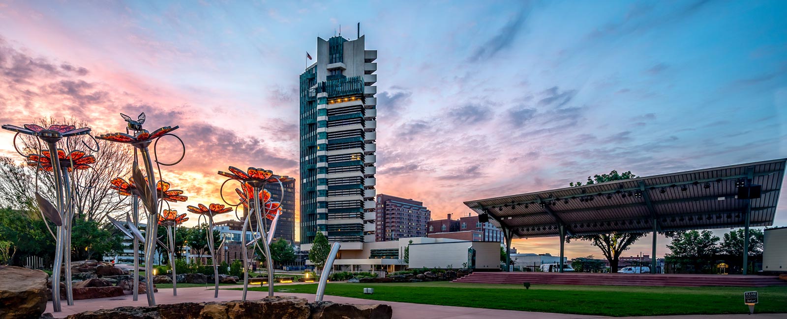 View of downtown Bartlesville taken at Tower Center at Unity Square